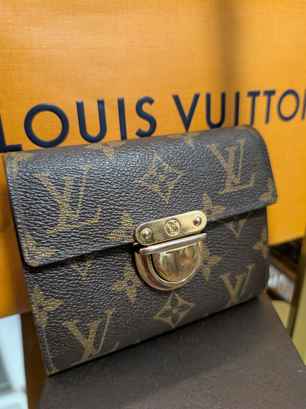 Louis Vuitton Koala Brown Monogram Compact Wallet with Gold Hardware